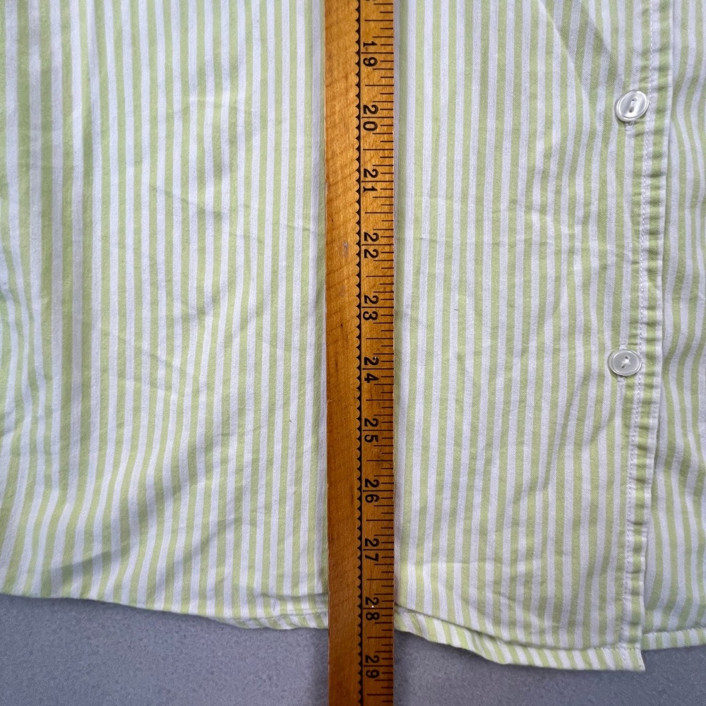 Country Store Button Down Shirt Womens XL Green Striped Floral Embroidered Top - Picture 4 of 14